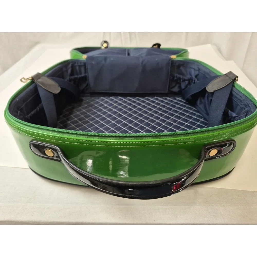 Kate Spade Emerald Green Patent leather Duchess Boarding Bag Carry On RARE‎